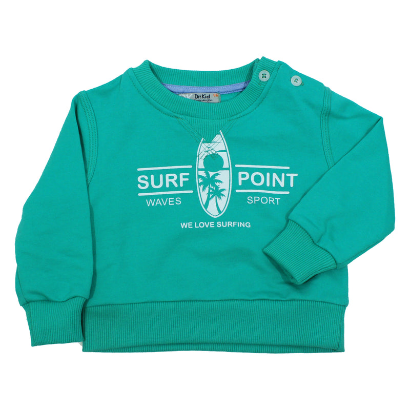 Sudadera baby niño manga larga verde agua 